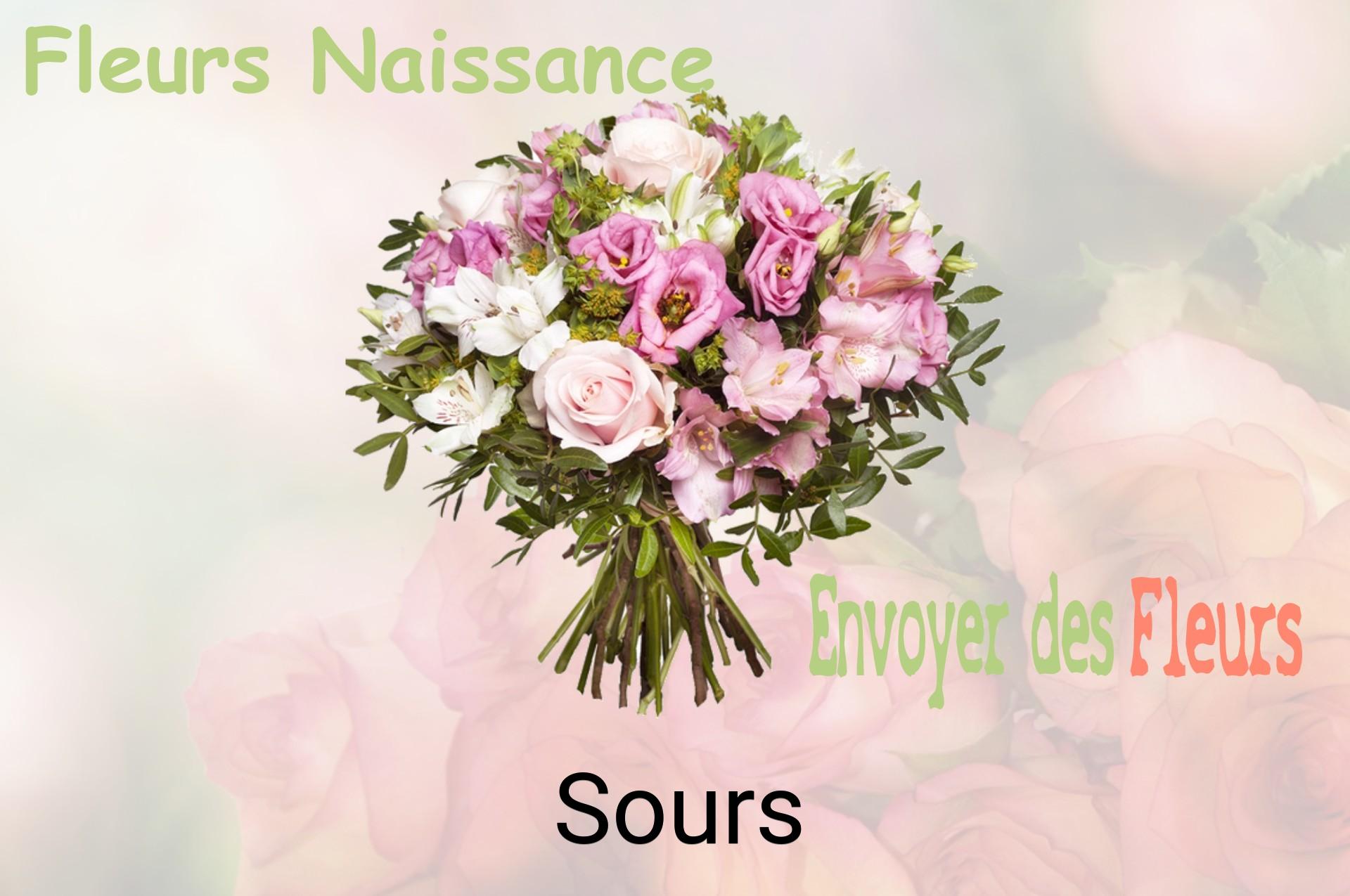 Bouquet de fleurs de naissance livré à Sours